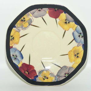 Royal Doulton Pansy with Black Border D4049 | tea saucer | 14cm