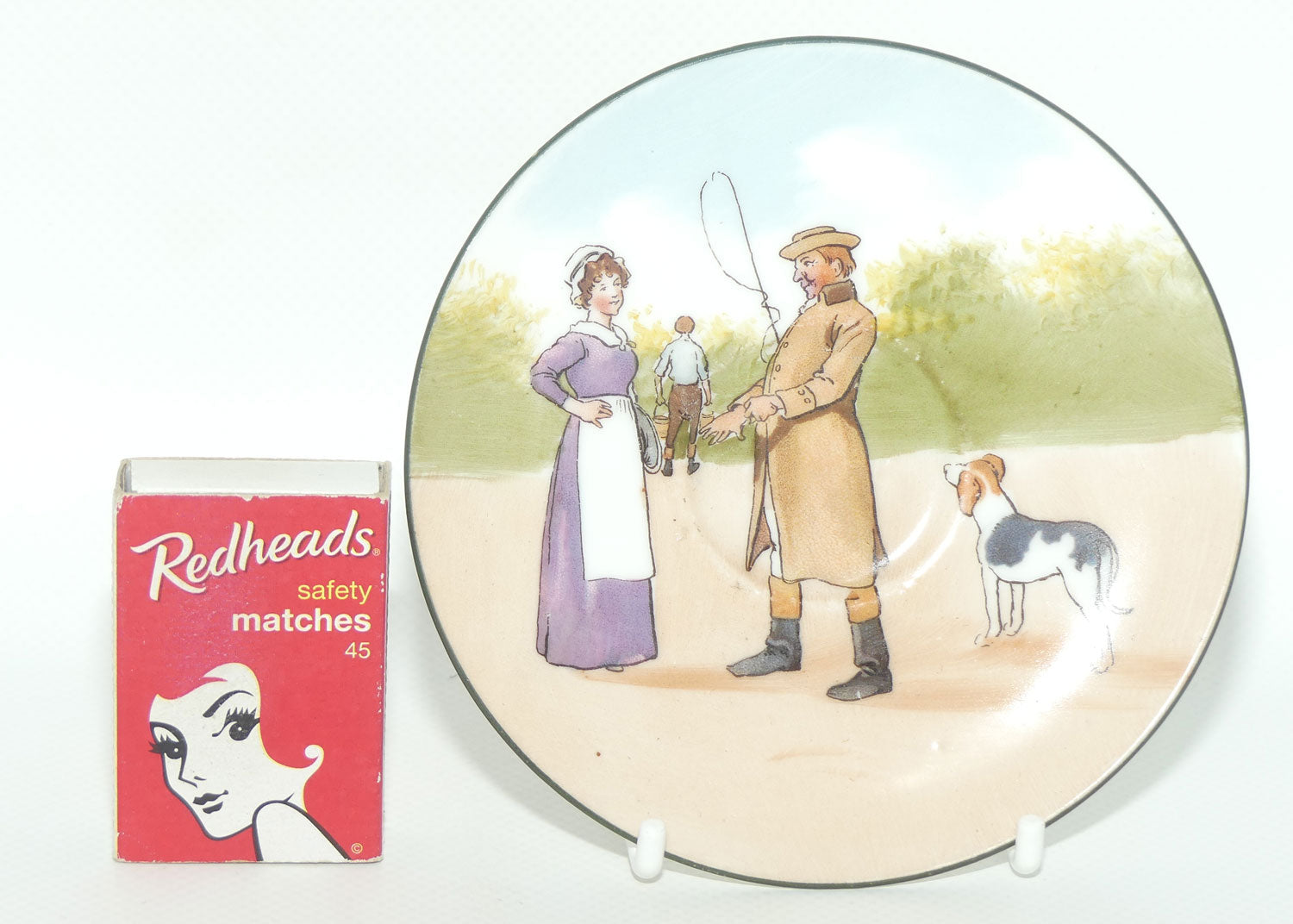 Royal Doulton Coaching Days saucer | Unrecorded Scene | Driver and Lady E2768 | rare Blue Sky variation | #2