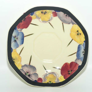 Royal Doulton Pansy with Black Border D4049 | tea saucer | 14cm