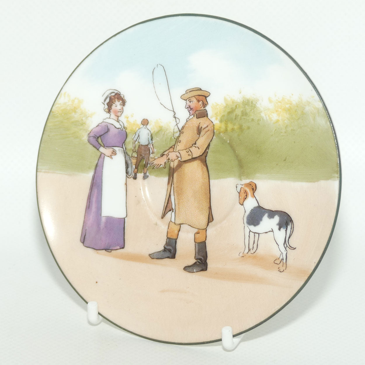Royal Doulton Coaching Days saucer | Unrecorded Scene | Driver and Lady E2768 | rare Blue Sky variation | #2