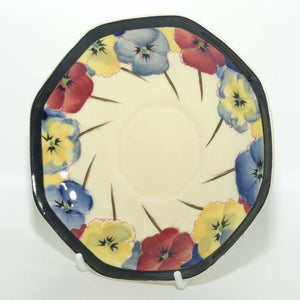 Royal Doulton Pansy with Black Border D4049 | tea saucer | 14cm | #3