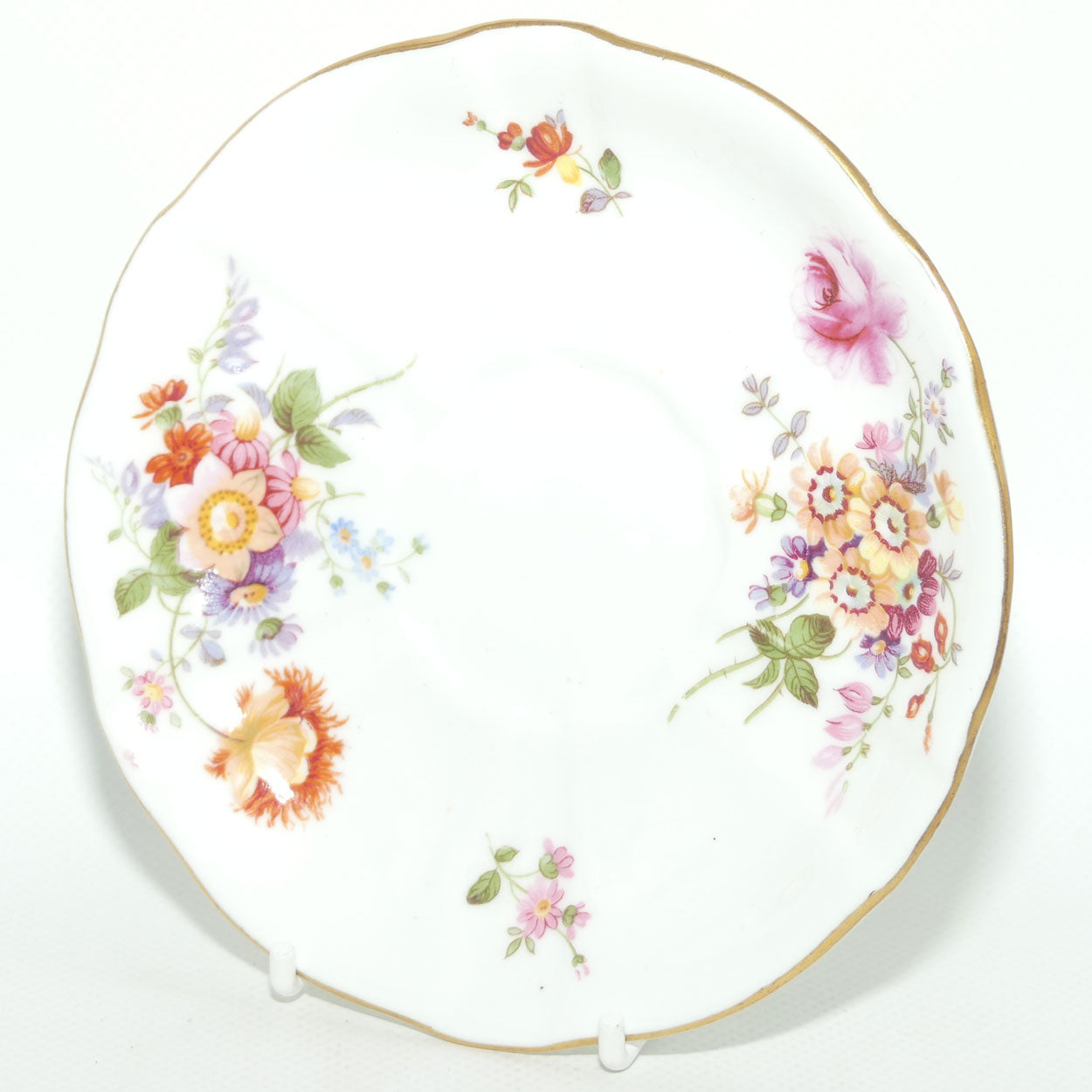Royal Crown Derby Derby Posies tea saucer | Dark Green backstamp | 14.4cms