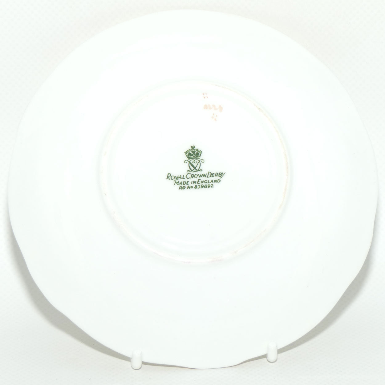 Royal Crown Derby Derby Posies tea saucer | Dark Green backstamp | 14.4cms