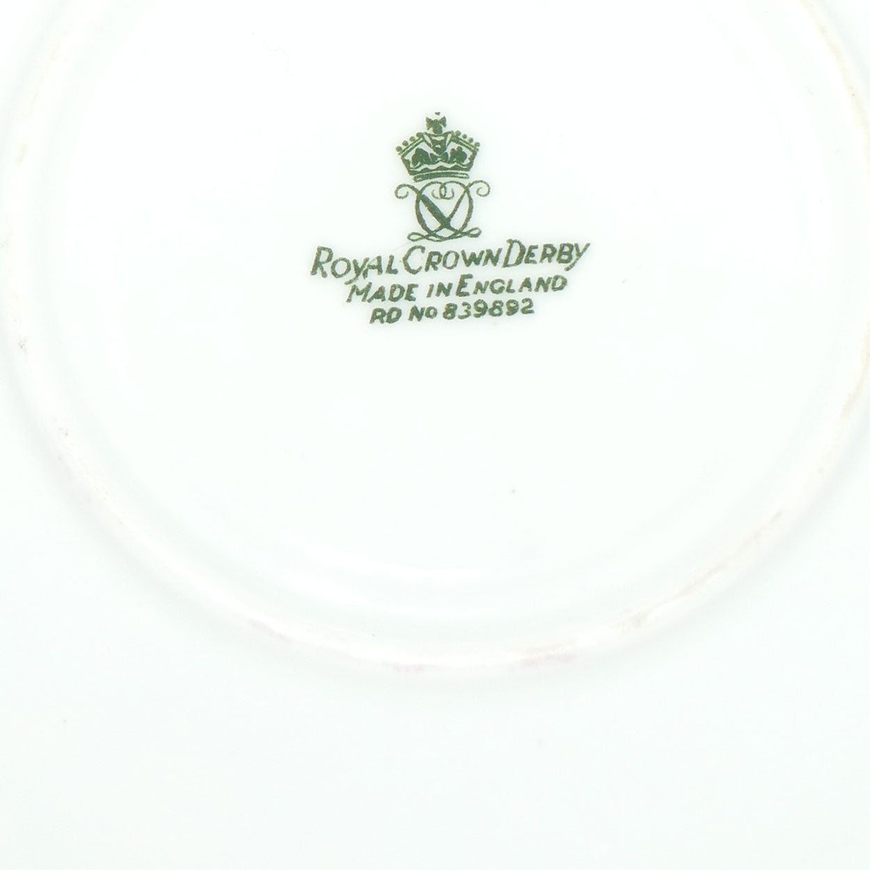 Royal Crown Derby Derby Posies tea saucer | Dark Green backstamp | 14.4cms