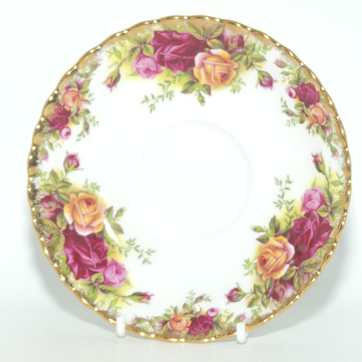 Royal Albert Bone China England Old Country Roses tea saucer | early backstamp