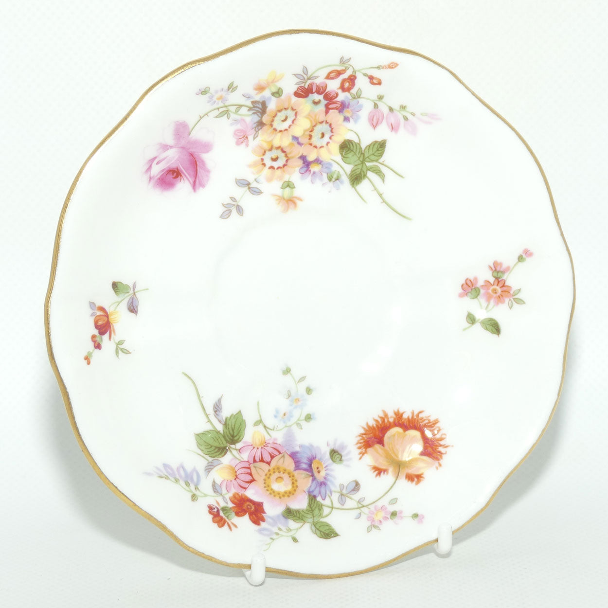 Royal Crown Derby Derby Posies tea saucer | Light Green backstamp | 14.4cms