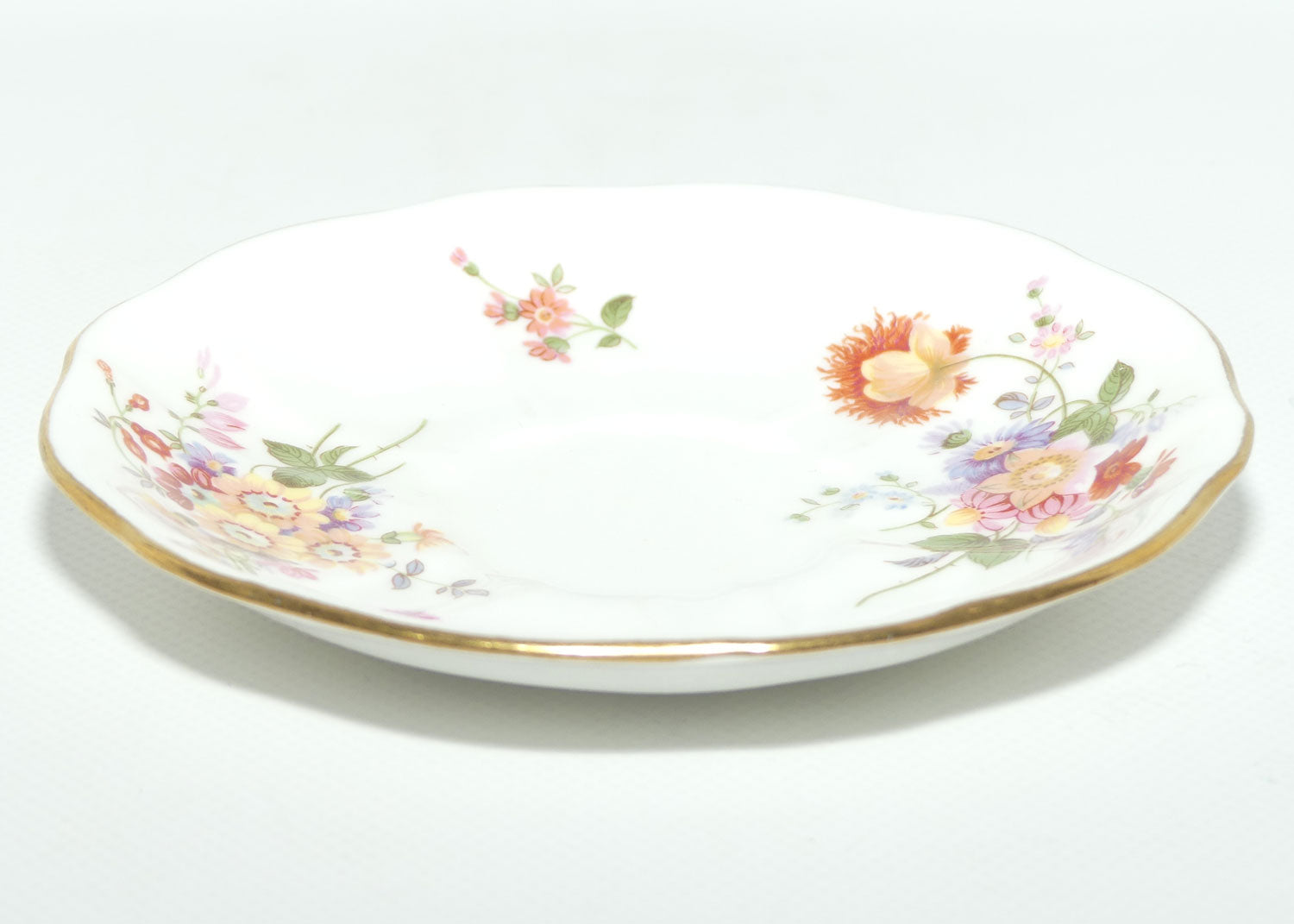 Royal Crown Derby Derby Posies tea saucer | Light Green backstamp | 14.4cms