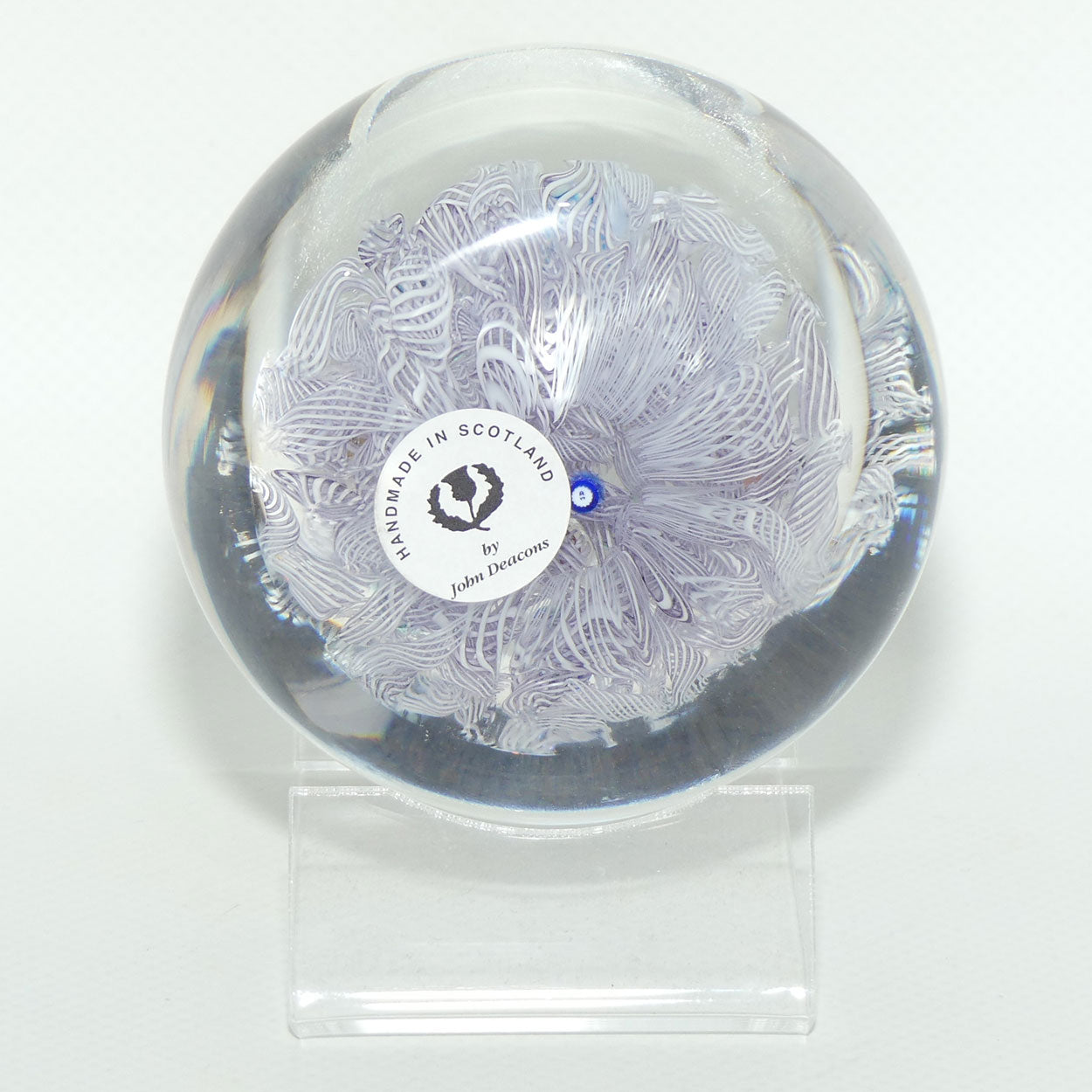 John Deacons Scotland Complex Millefiori Scattered Magnum paperweight (Mauve)