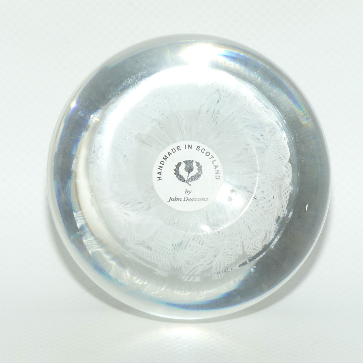 John Deacons Scotland Complex Millefiori Scattered Magnum paperweight | White #2