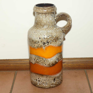 Vintage West German Scheurich Fat Lava double band tall jug | Shape 407 - 35