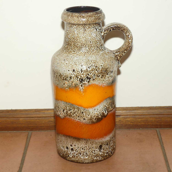 Vintage West German Scheurich Fat Lava double band tall jug | Shape 407 - 35