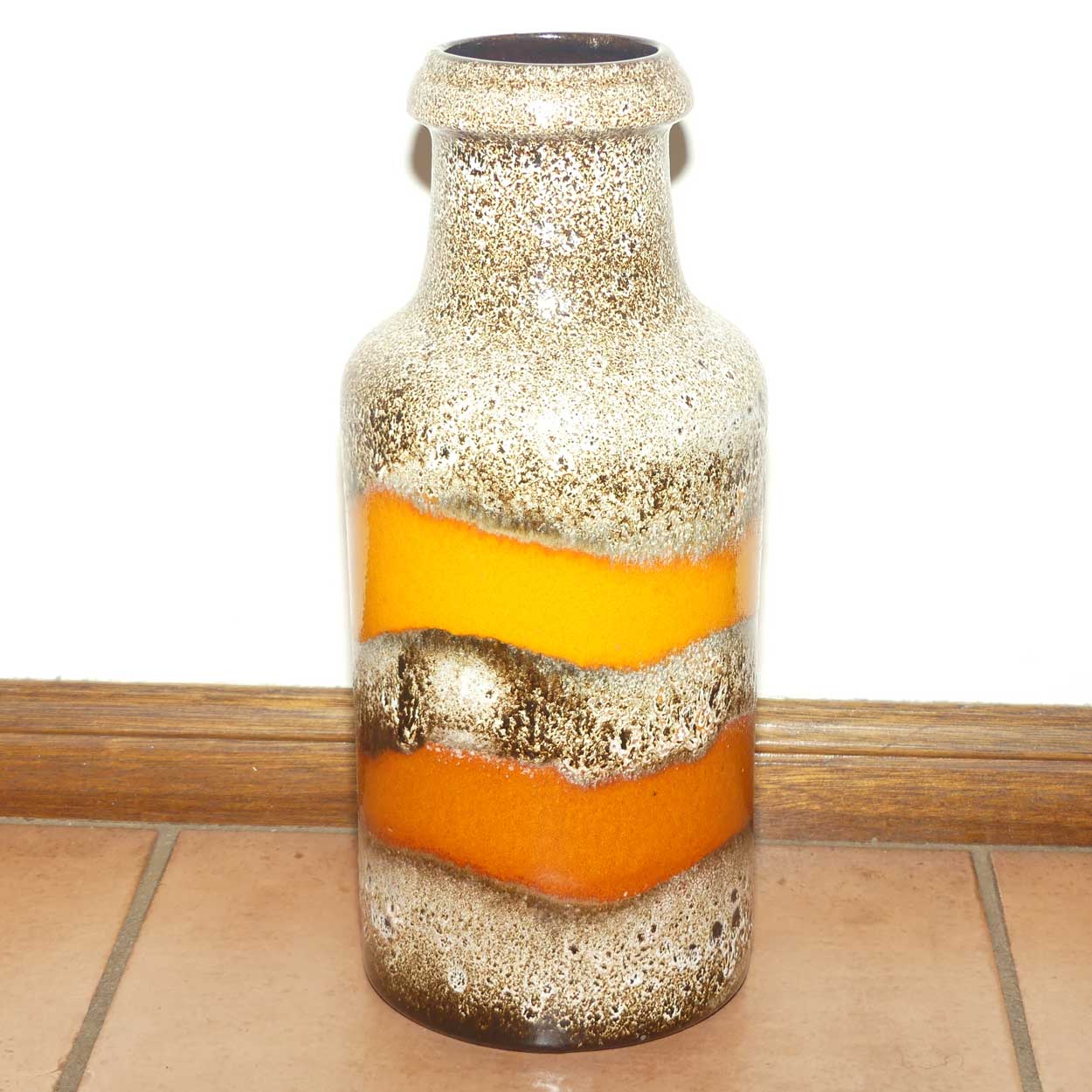 Vintage West German Scheurich Fat Lava double band tall jug | Shape 407 - 35