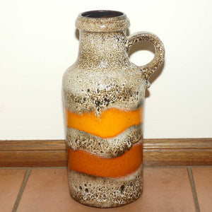 Vintage West German Scheurich Fat Lava double band tall jug | Shape 407 - 35