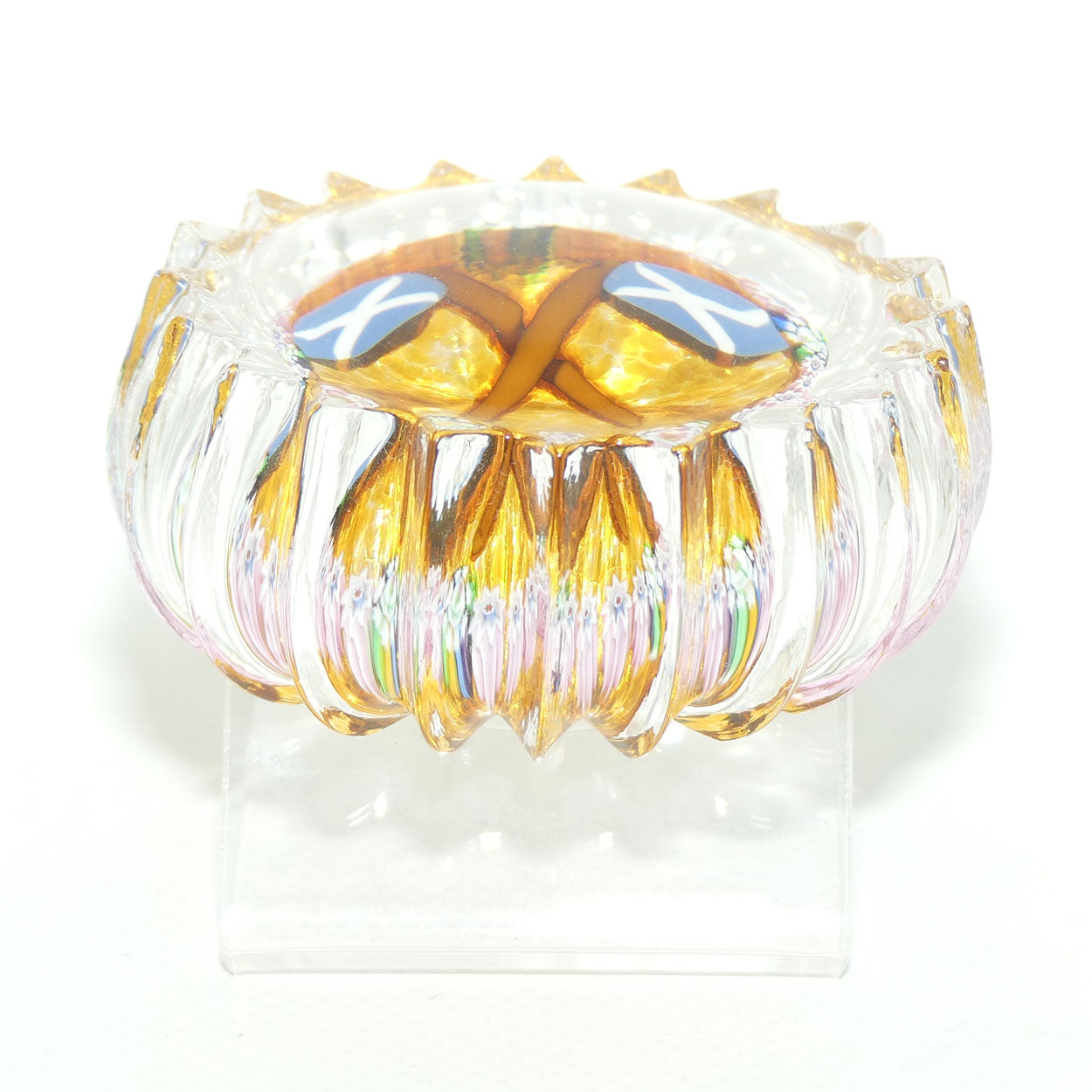 John Deacons Scotland the Brave medium paperweight | Ribbed | Amber