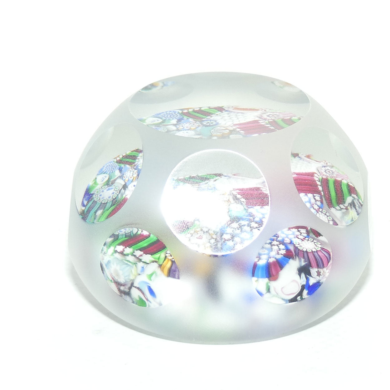 John Deacons Scotland Facetted and Sandblasted Scramble paperweight