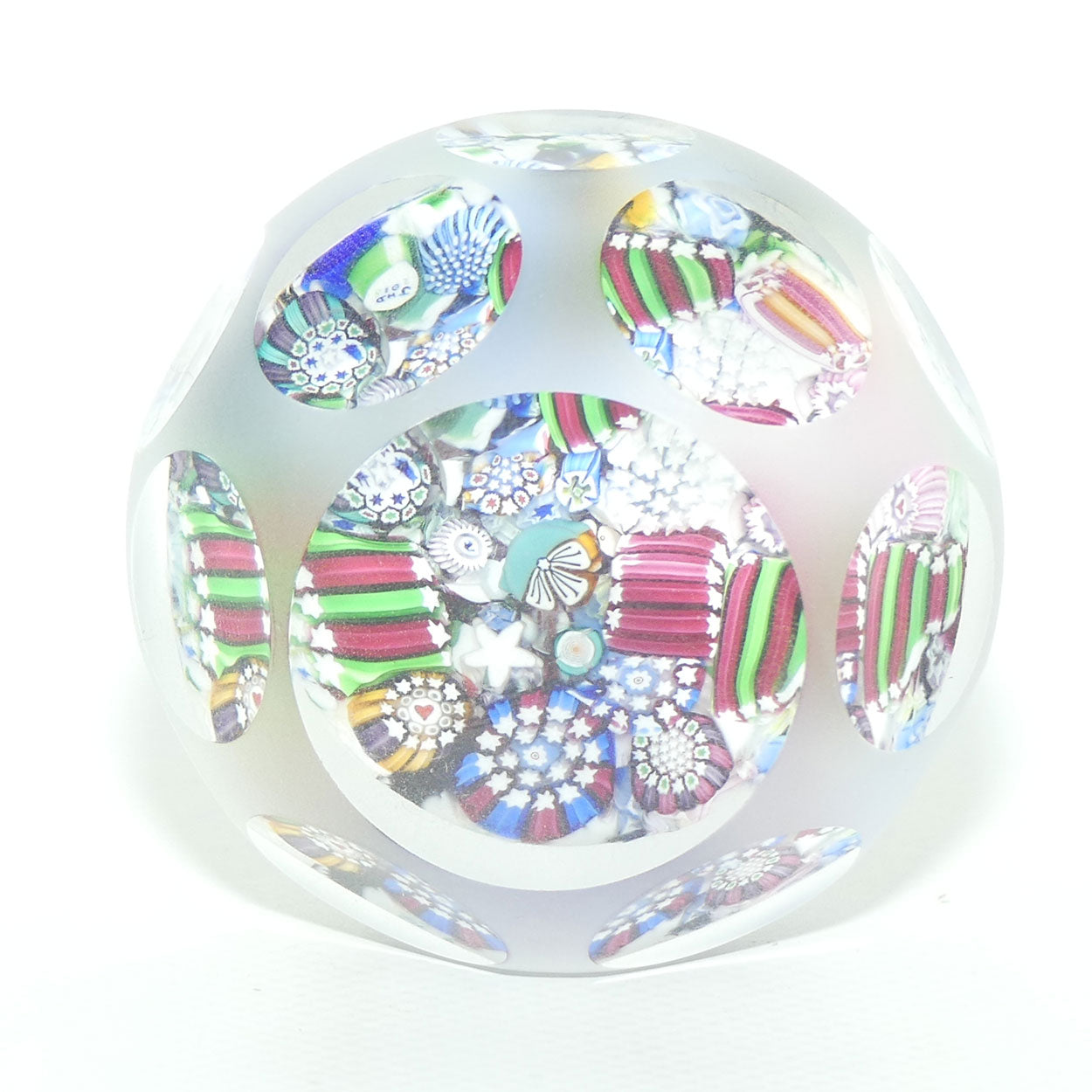 John Deacons Scotland Facetted and Sandblasted Scramble paperweight