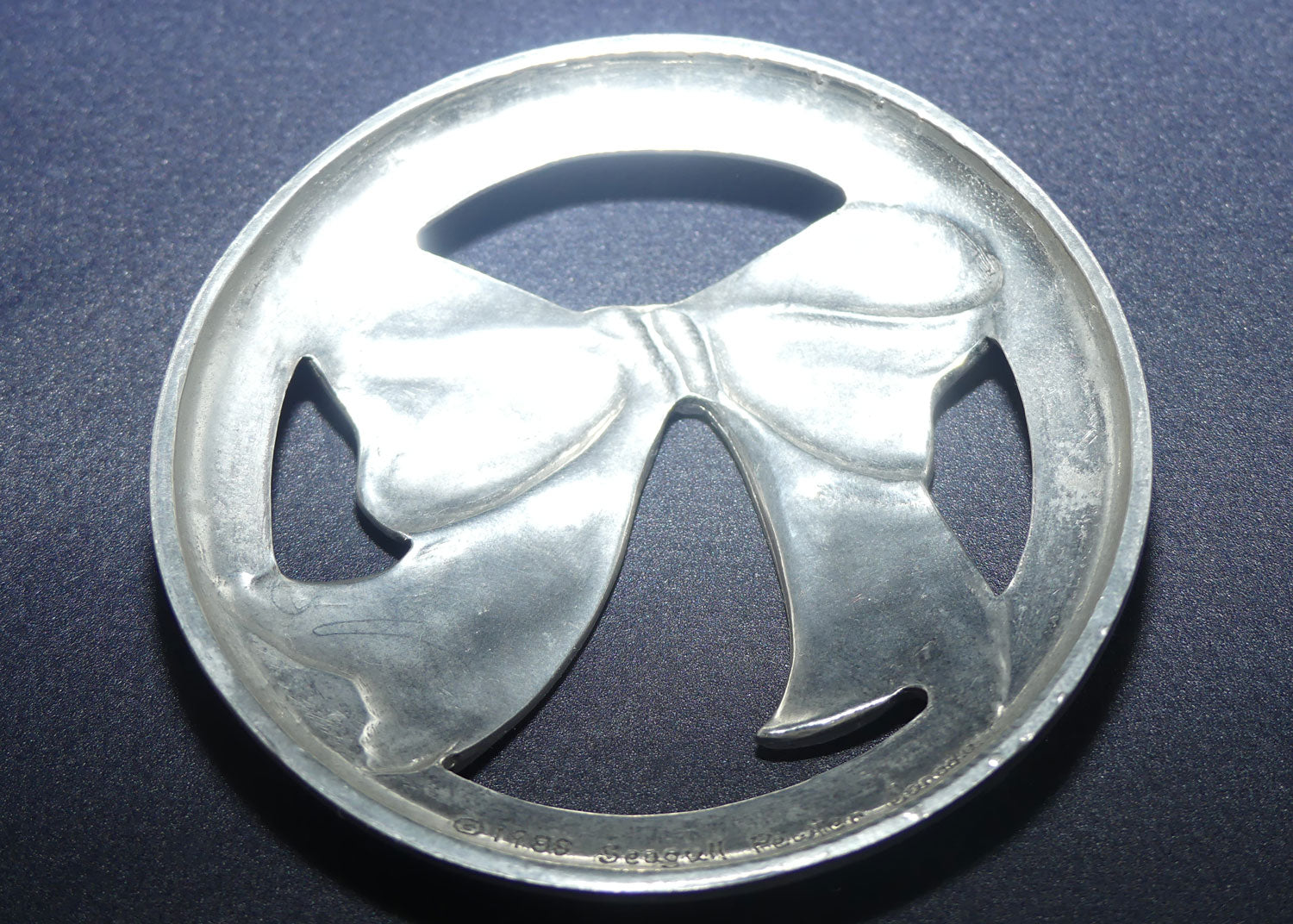 Seagull Pewter Ribbon cotton ball tidy