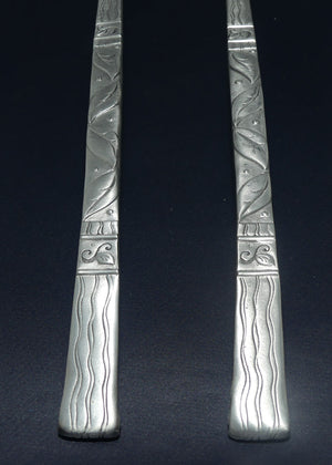 Seagull Pewter Leaf pattern salad servers