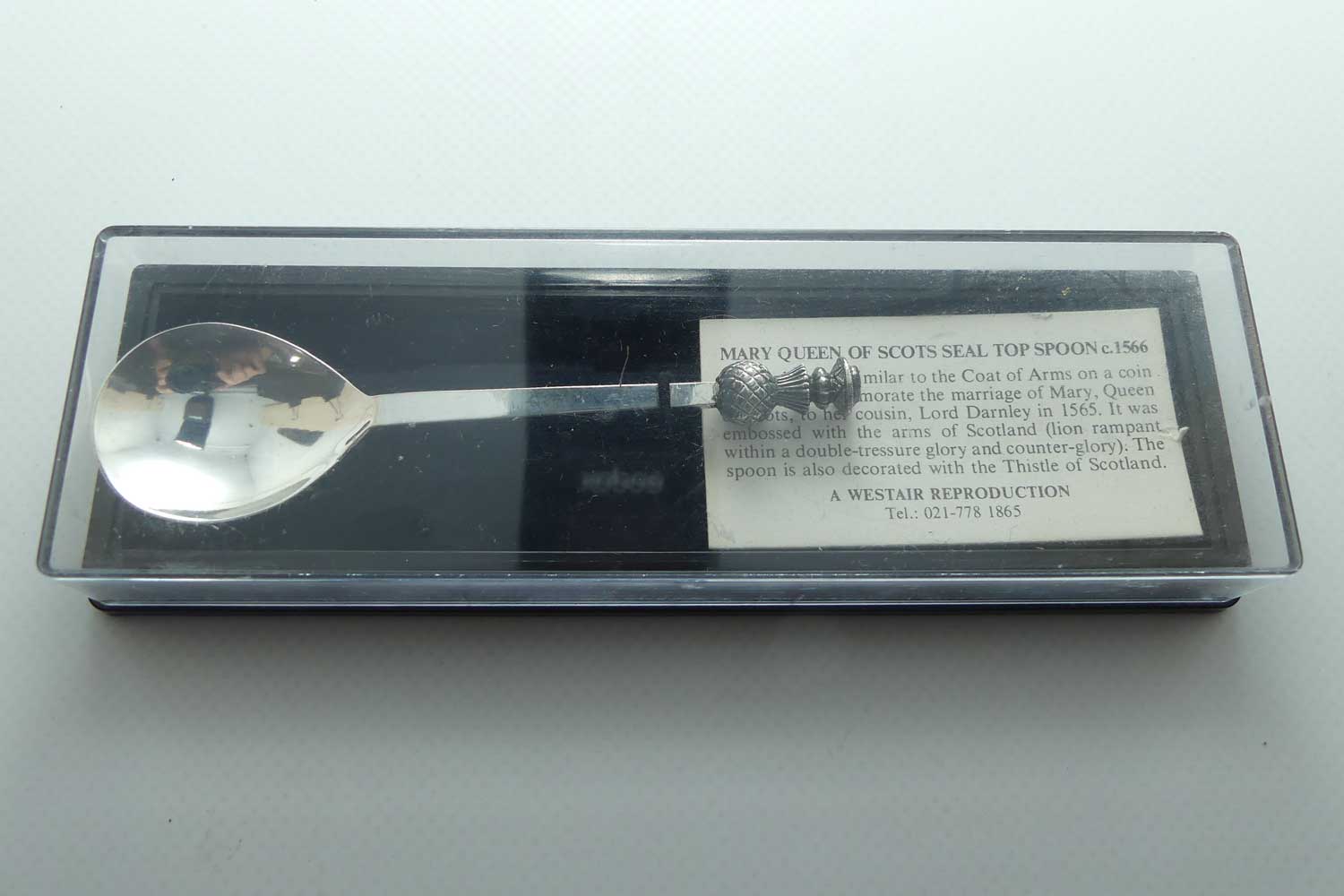 Silver Plated Mary Queen of Scots Seal Top Spoon c.1566 | reproduction