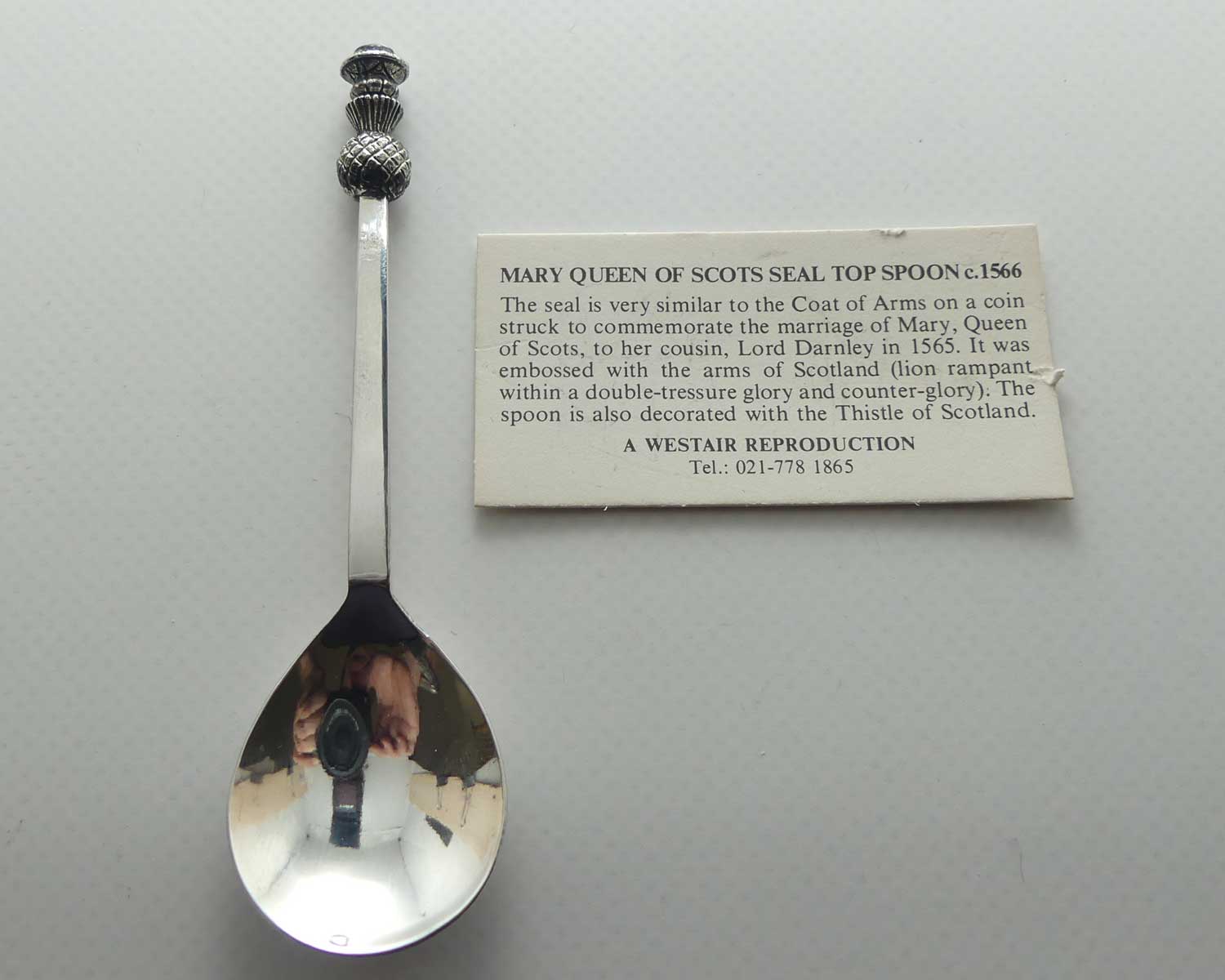 Silver Plated Mary Queen of Scots Seal Top Spoon c.1566 | reproduction