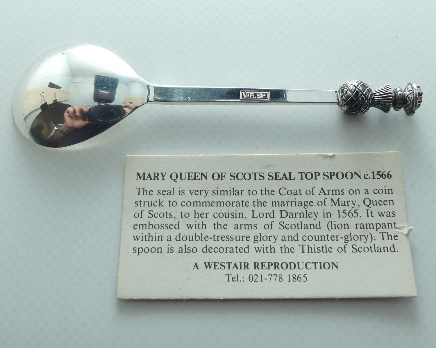 Silver Plated Mary Queen of Scots Seal Top Spoon c.1566 | reproduction