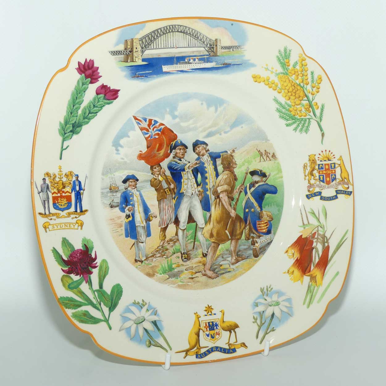 Royal Doulton Australian 1788 - 1938 Sesqui Centenary rack plate D6201 | Square