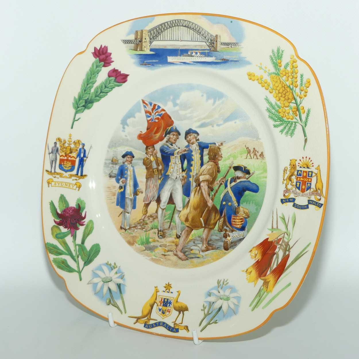 Royal Doulton Australian 1788 - 1938 Sesqui Centenary rack plate D6201 | Square