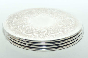 Set of 4 Silver Plated EPCA embossed placemats | 18cm diameter