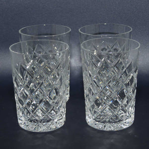 Set of 4 Diamond Cut Crystal tumblers