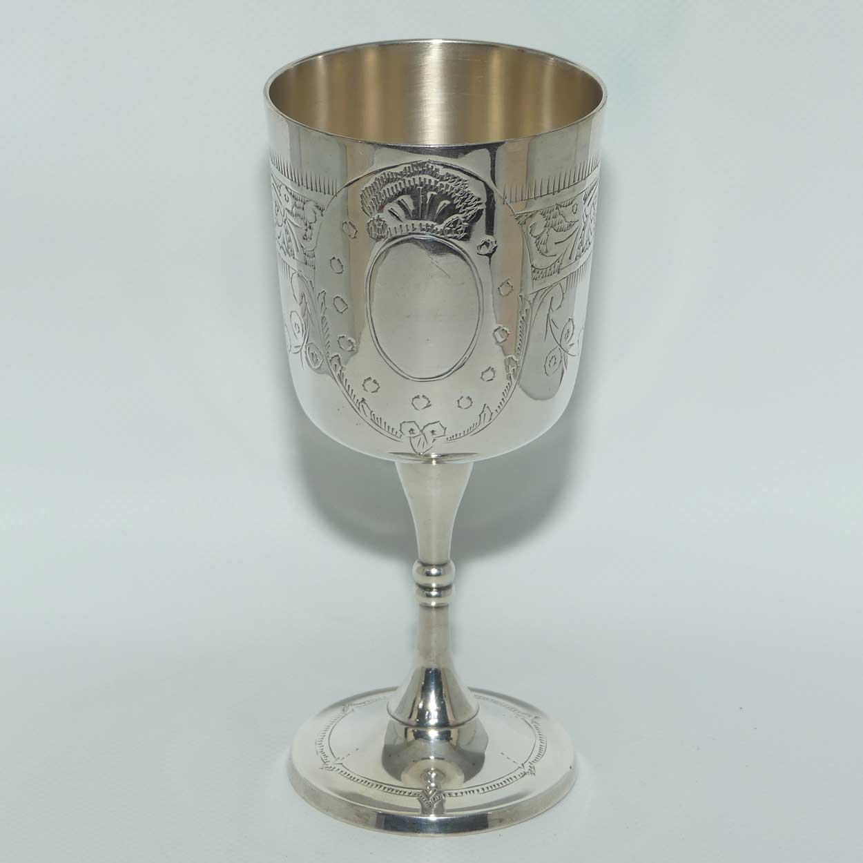Set of 4 Silver Plated Embossed Wine Goblets