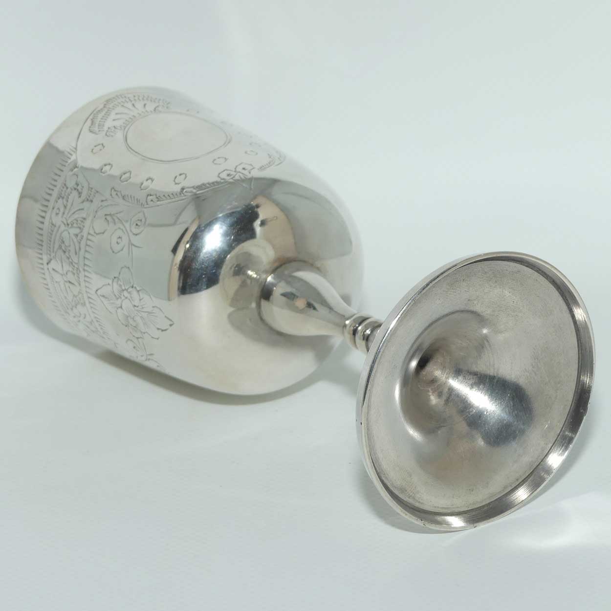 Set of 4 Silver Plated Embossed Wine Goblets