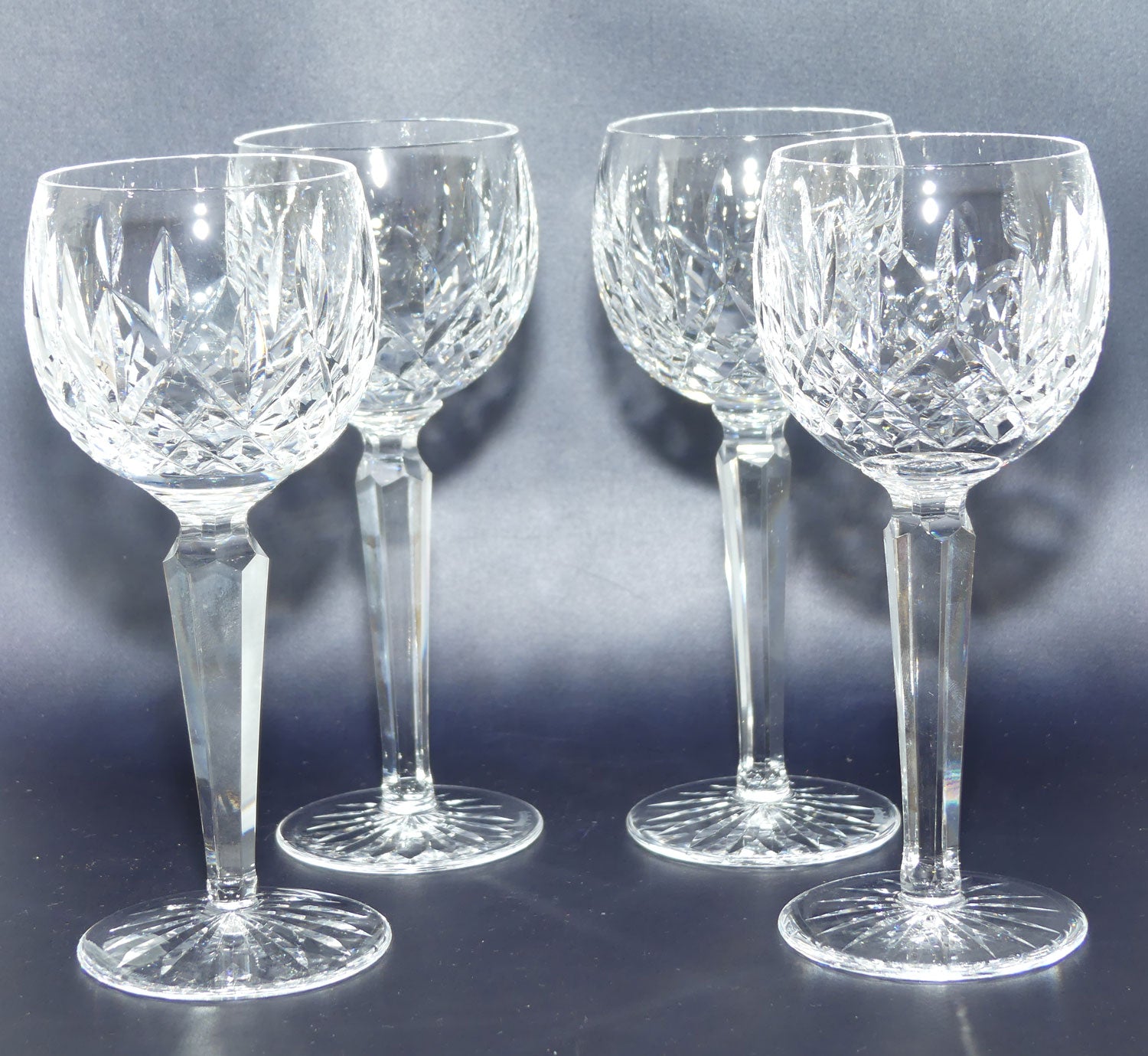 Waterford Crystal Ireland set of 4 Lismore Hock wine glasses | 125ml | Set #1