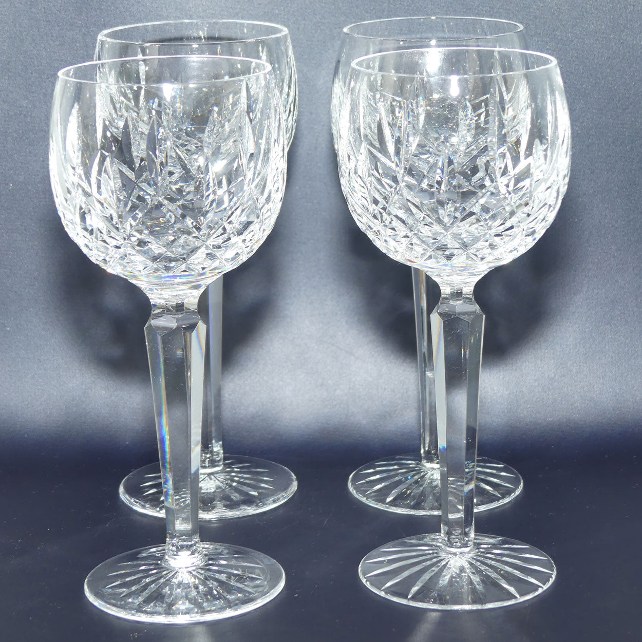 Waterford Crystal Ireland set of 4 Lismore Hock wine glasses | 125ml | Set #2