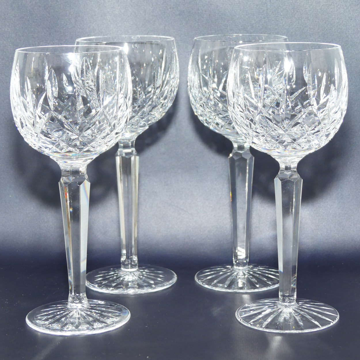 Waterford Crystal Ireland set of 4 Lismore Hock wine glasses | 125ml | Set #2