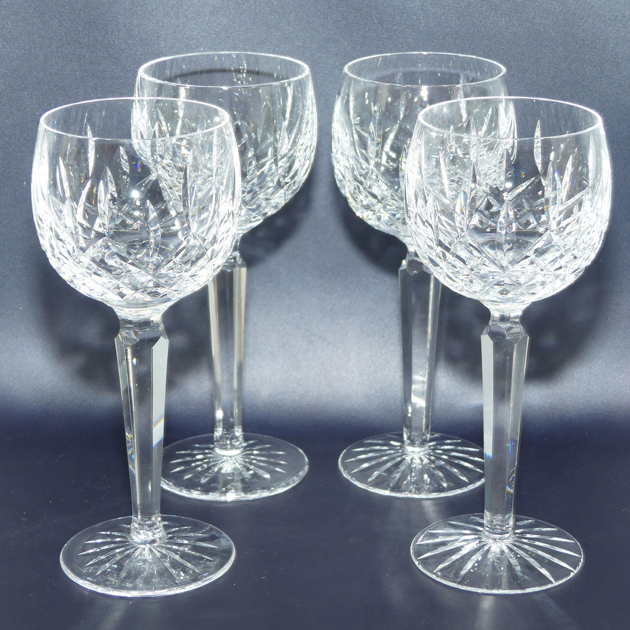 Waterford Crystal Ireland set of 4 Lismore Hock wine glasses | 125ml | Set #2