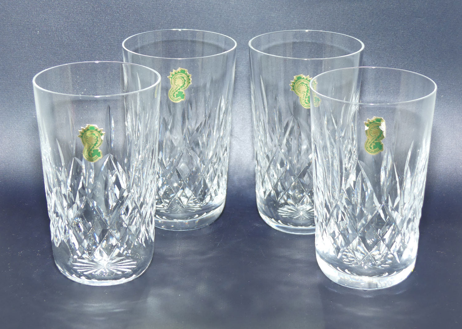 Waterford Crystal Ireland Lismore pattern set of 4 tall tumblers | 275ml