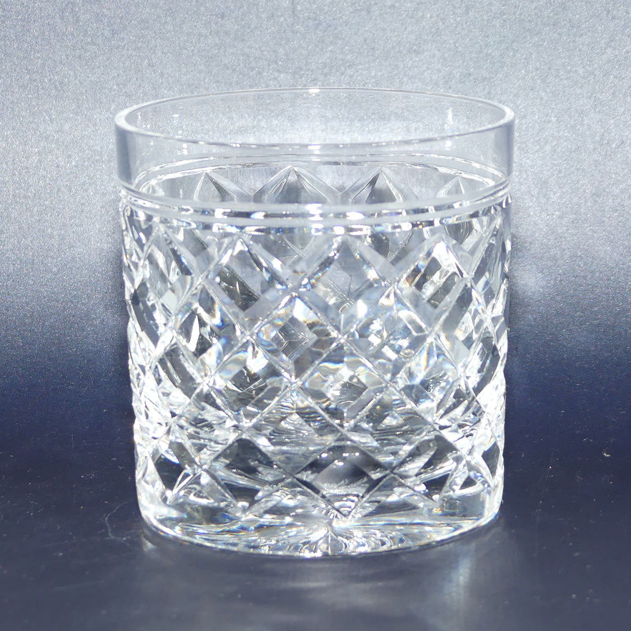 Set of 4 Stuart for Alfred Dunhill Diamond Cut Crystal Whisky tumblers | 175ml | Set #2