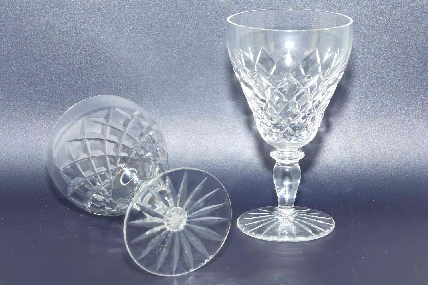 Set of 4 Diamond Cut Crystal wine glasses | 75mls