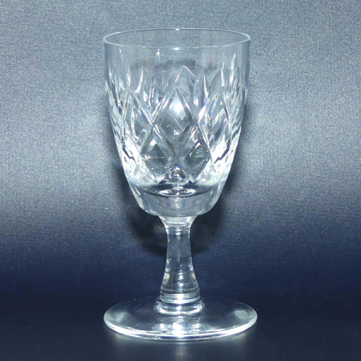 Webb Corbett Diamond Cut set of 5 Liqueur Glasses