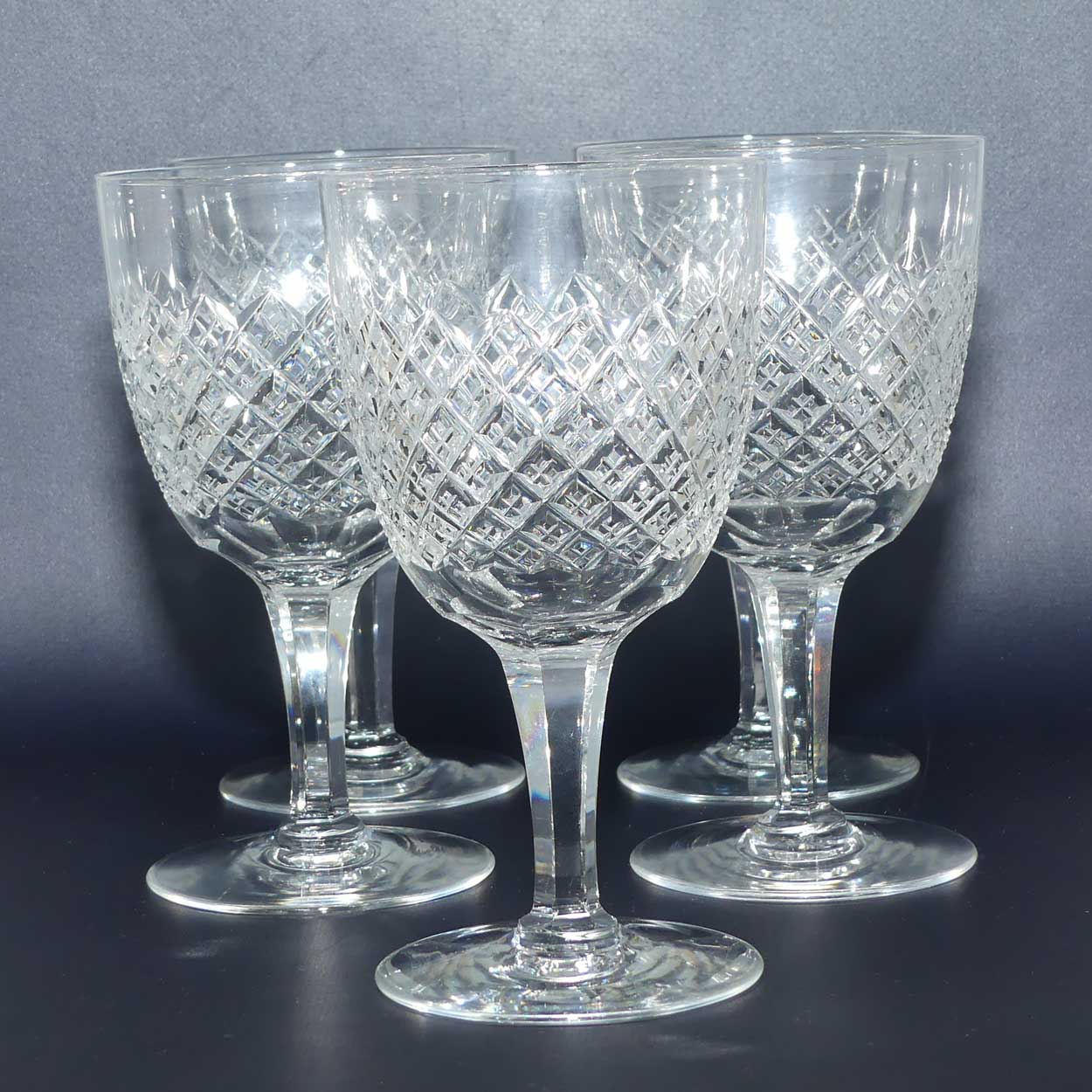set of 5 Fine Antique Crystal wine glasses | hold 250ml