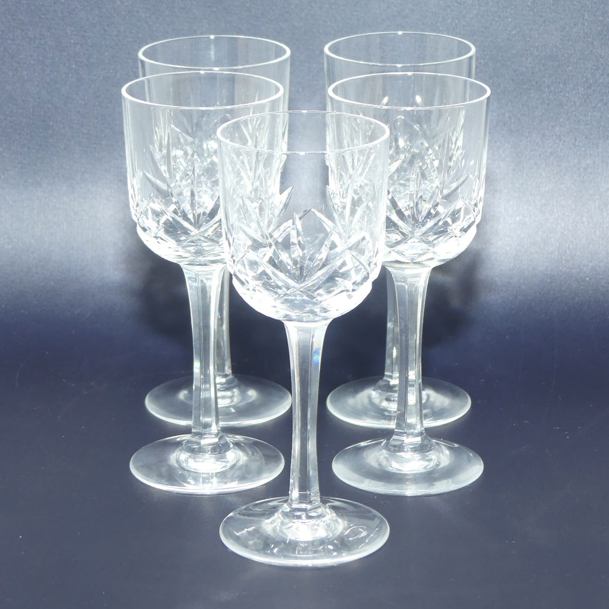 Set of 5 Crystal Liqueur Glasses | 5 Point Star cut pattern