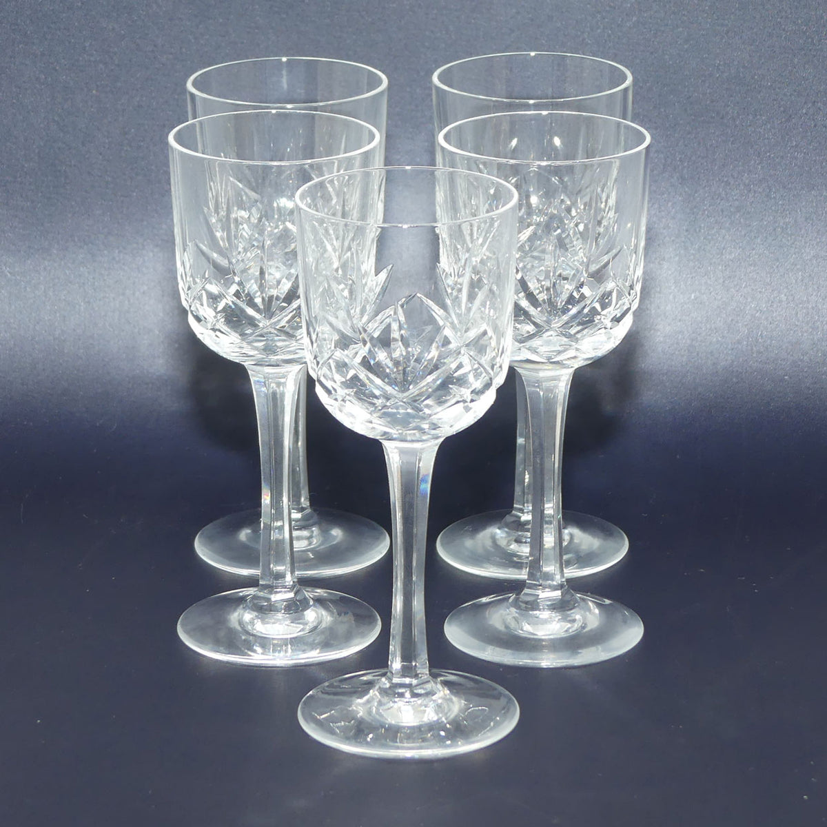 Set of 5 Crystal Liqueur Glasses | 5 Point Star cut pattern