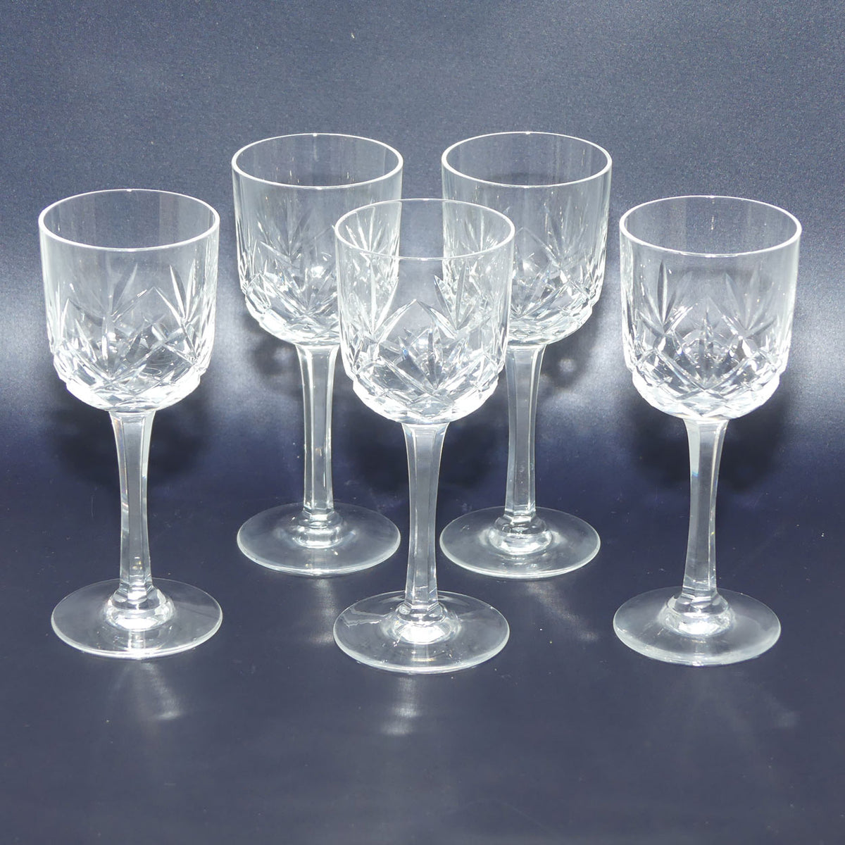 Set of 5 Crystal Liqueur Glasses | 5 Point Star cut pattern