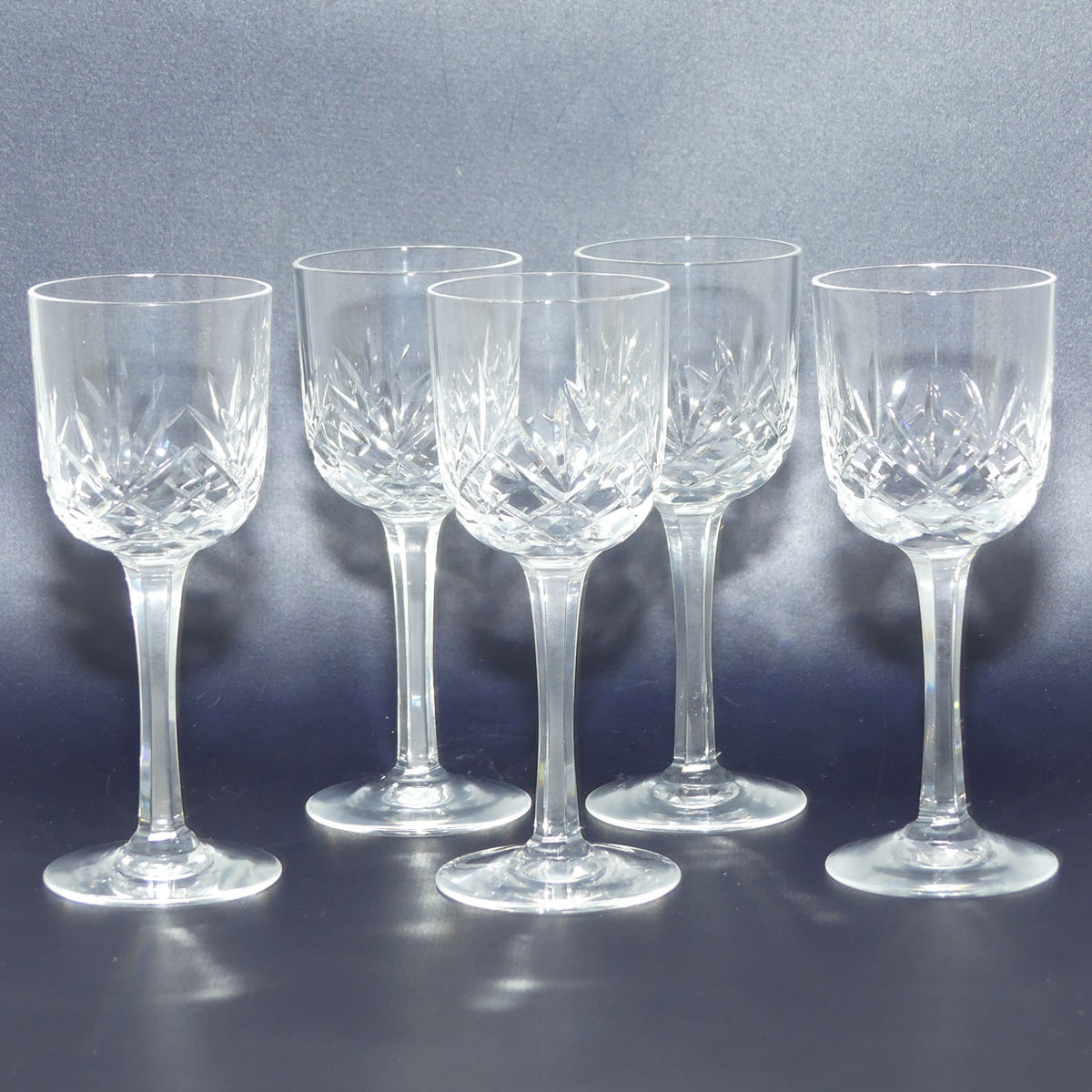 Set of 5 Crystal Liqueur Glasses | 5 Point Star cut pattern