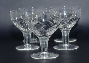 Stuart Crystal Swirl or Zephyr pattern | Set of 5 small Sherry Glasses