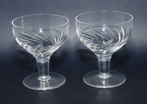 Stuart Crystal Swirl or Zephyr pattern | Set of 5 small Sherry Glasses