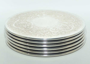 Set of 6 Silver Plated EPCA embossed placemats | 18cm diameter