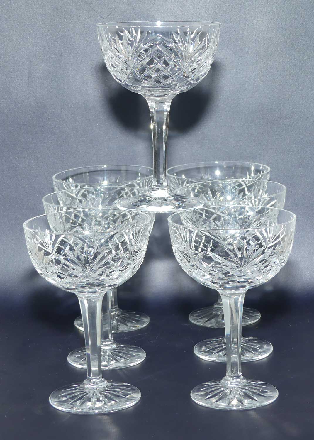 Boda Crystal Set of 6 Champagne Saucers + a spare