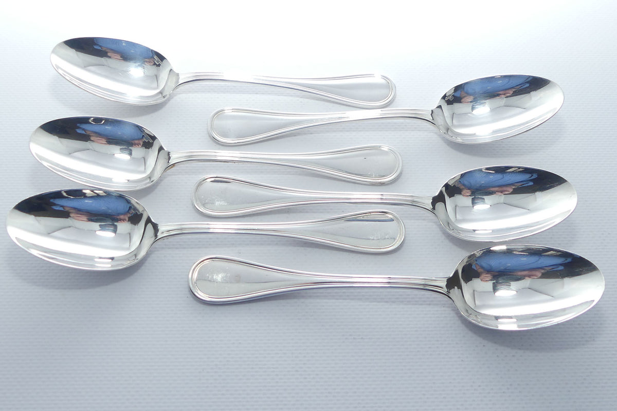 Christofle France | Albi design | Set of 6 Desert Spoons | 17cm long