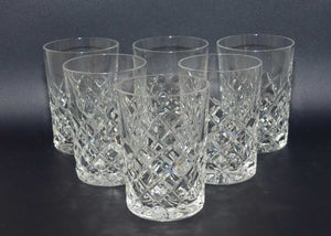 Set of 6 Diamond Cut Crystal tumblers